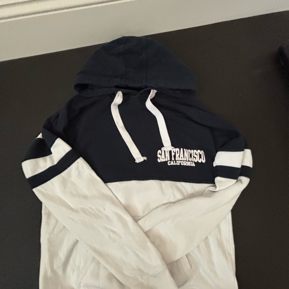 San Francisco California Navy and White Men's Hoodie